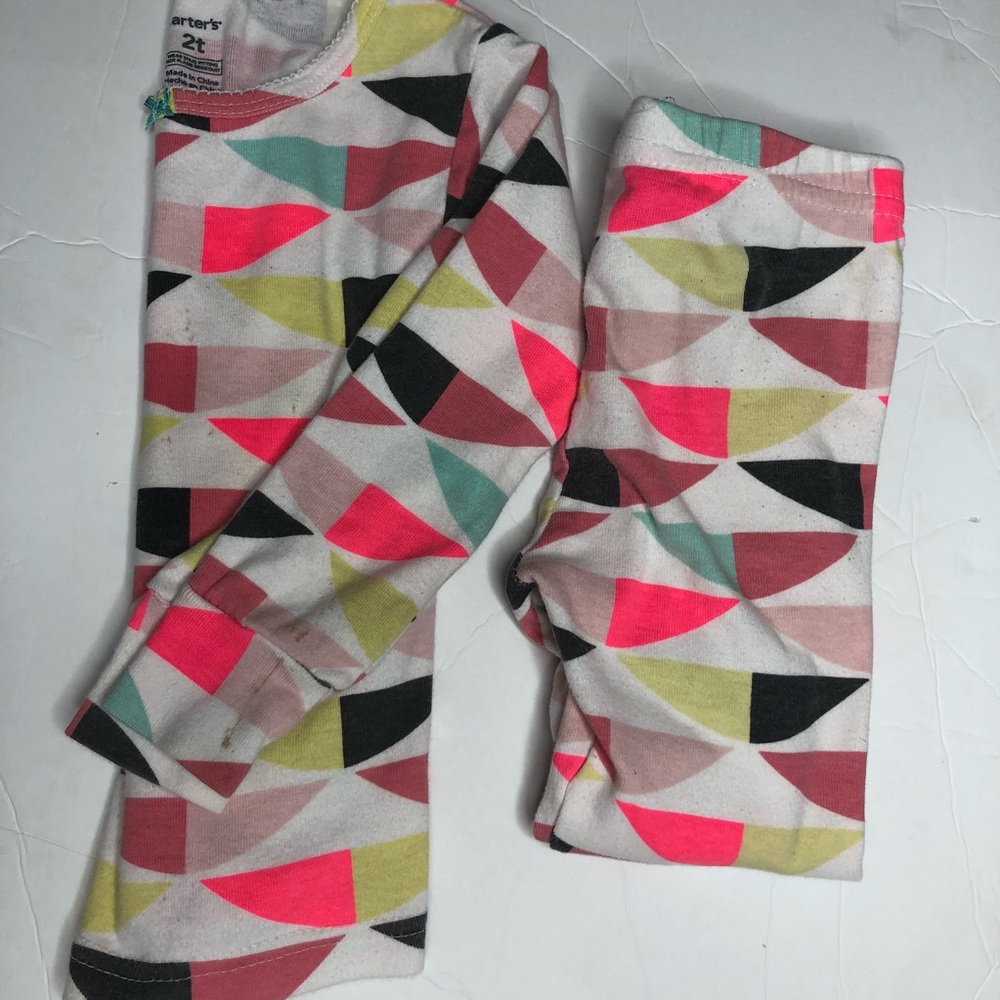 Carters Colorful Geometric 2 Piece Pajama Set 2T